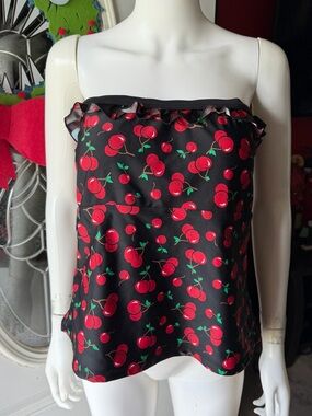 🍒💣 Vintage Torrid cherry print bandeau bathing top
